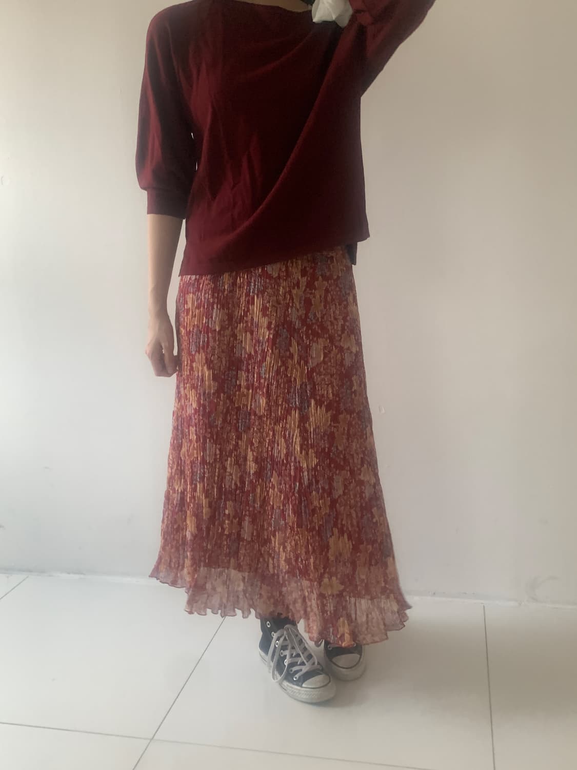 Oriental flower pleats skirt 상품이미지8