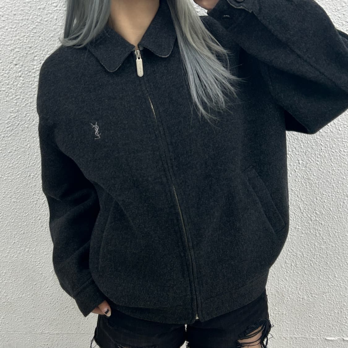 입생로랑 딥 차콜 카라 자켓 105 상품이미지6