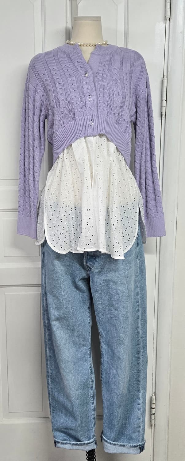 Knotty 나티 레이스레이어드 가디건 상품이미지2