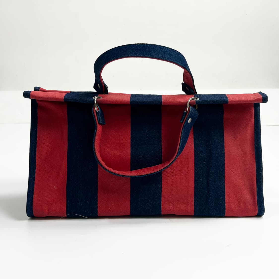 꼼데가르송 트리콧 스트라이프 데님 핸드백 상품이미지2