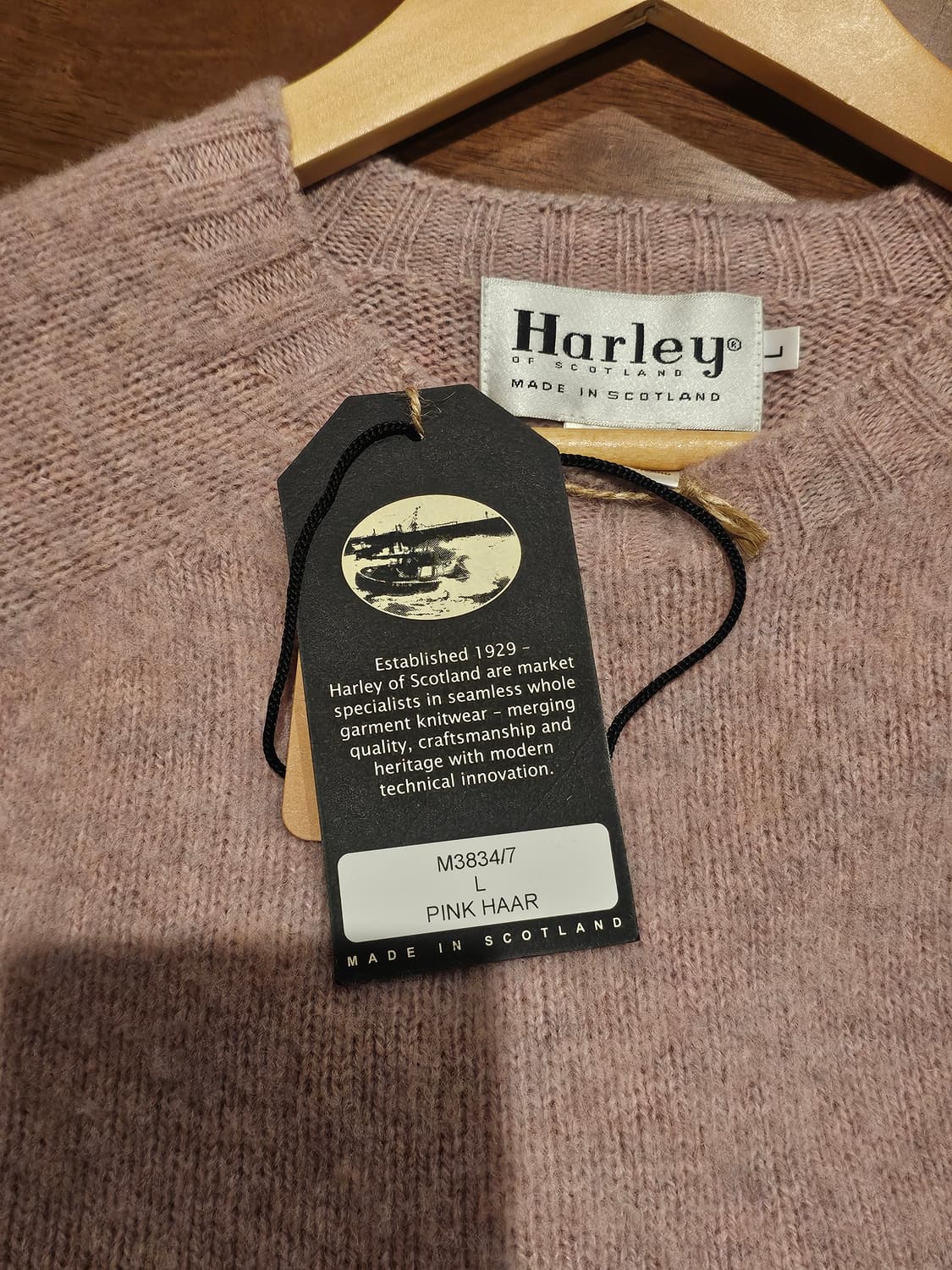 할리오브스코틀랜드 쉐기독 스웨터 핑크컬러 L사이즈 상품이미지2