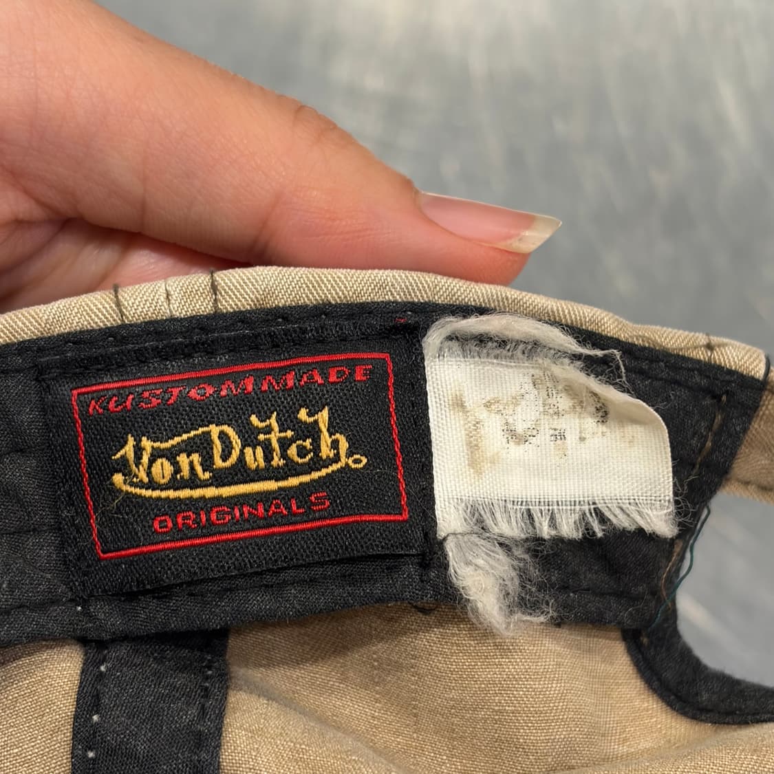 vondutch 본더치 데미지 자수 볼캡(베이지) 상품이미지6