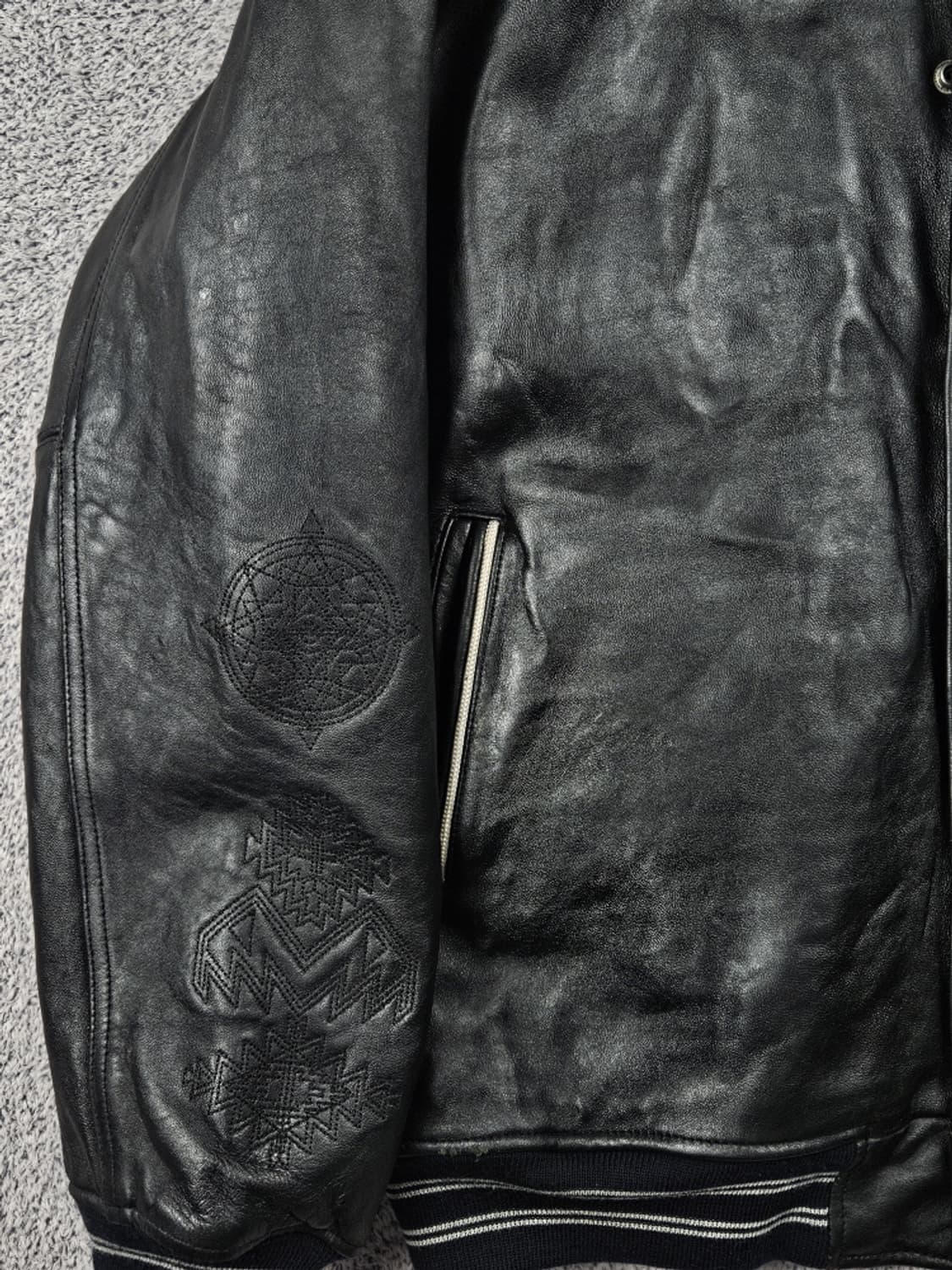 아비렉스 퍼스트 아메리칸 인디언 자수패치 가죽 자켓 (XL)/ 10212 상품이미지4