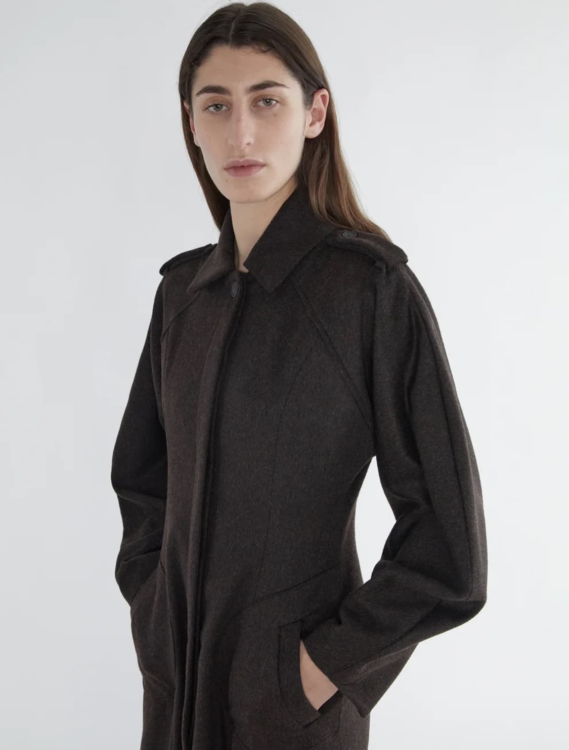 [XS,S,L]팔로마울 Isabel 울 코트/브라운 상품이미지2