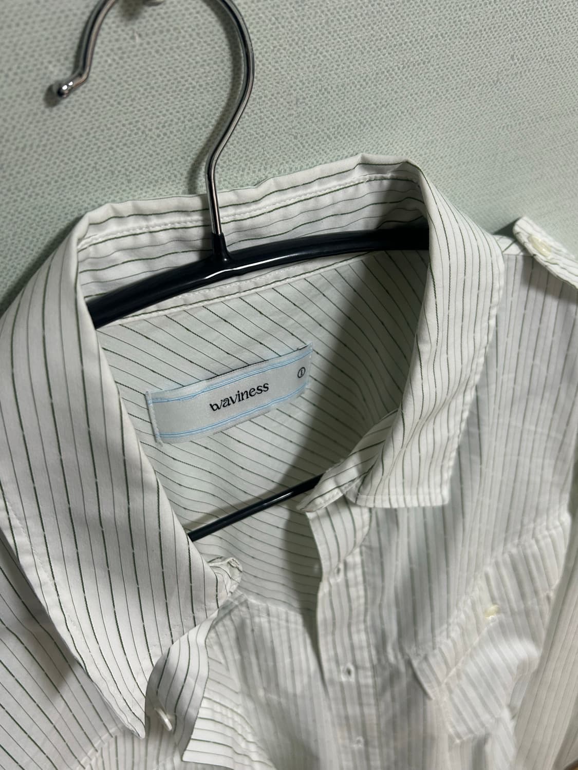 웨이비니스 마에스트로 견장 셔츠 그린 1사이즈 상품이미지2