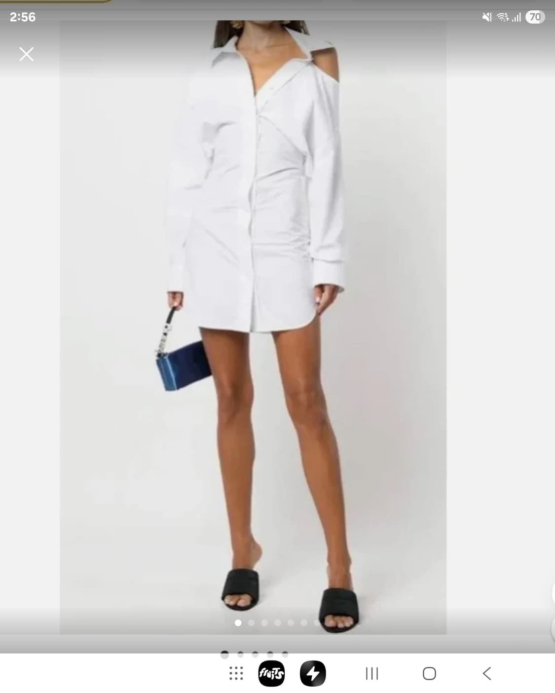 정품 새상 알렉산더왕 컷아웃 오프숄더 셔츠 원피스 상품이미지1