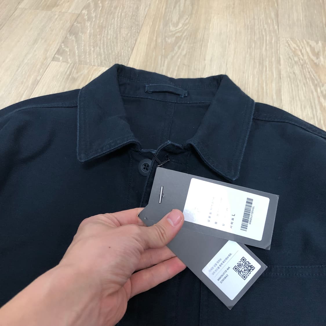 (M) 새상품 무탠다드 코튼 백사틴 초어 워크 자켓 카키 & 네이비 상품이미지7