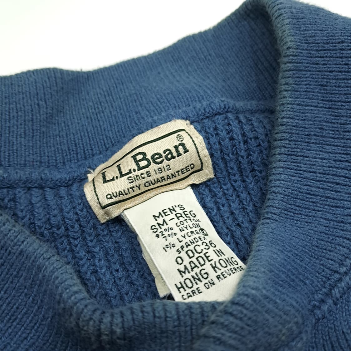 CN946 SM 엘엘빈 빈티지블루 코튼 하이넥 긴팔 니트 스웨터 상품이미지4