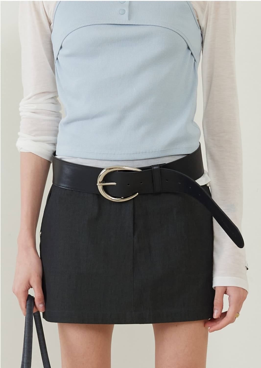 프롬웨어 프롬웨얼 블랙 벨트 미니 스커트 M 상품이미지1