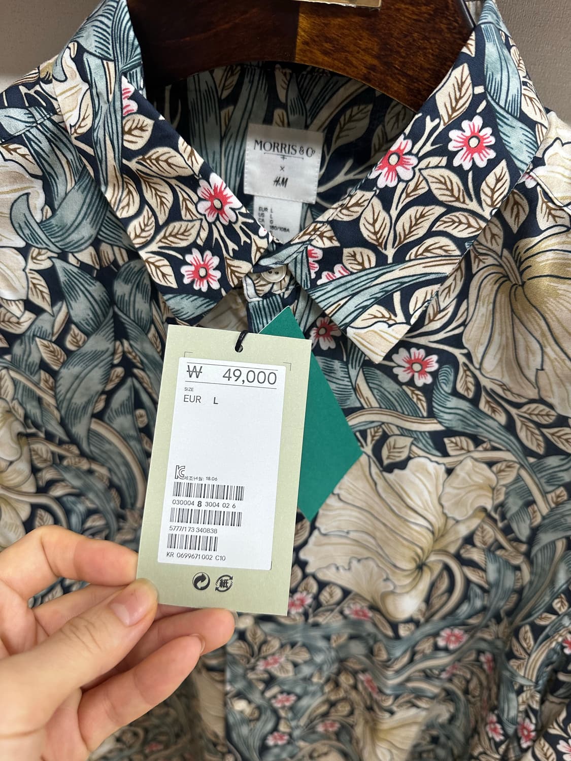 H&M × MORRIS & CO 콜라보 셔츠 105사이즈(새상품) 상품이미지3