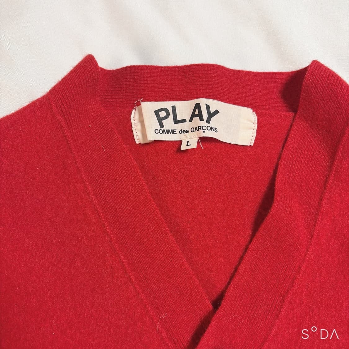 꼼데가르송 레드 하트 가디건 L 상품이미지3