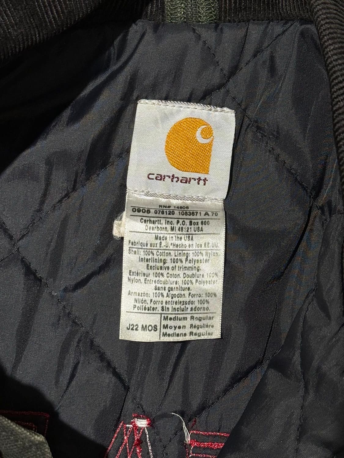 칼하트 모스 그린 J22 덕 디트로이트 자켓 상품이미지7