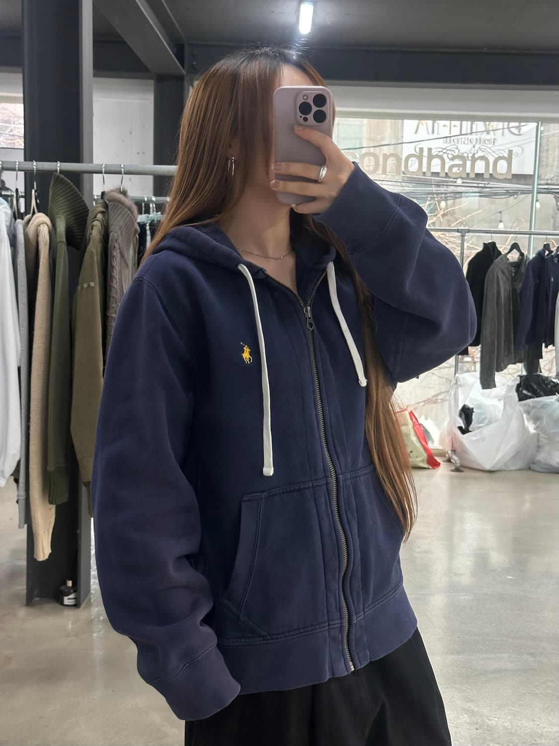  폴로랄프로렌 코튼 후드집업 네이비 상품이미지2