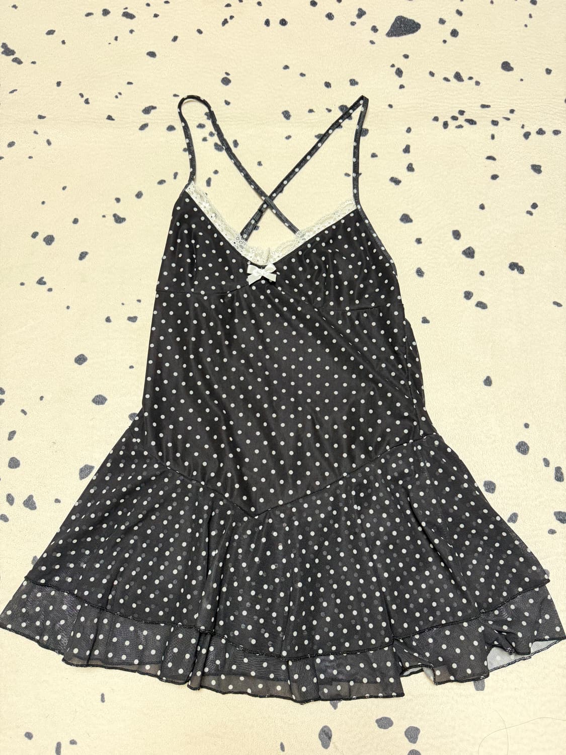 쉬인 도트 레이스 미니 원피스 상품이미지2