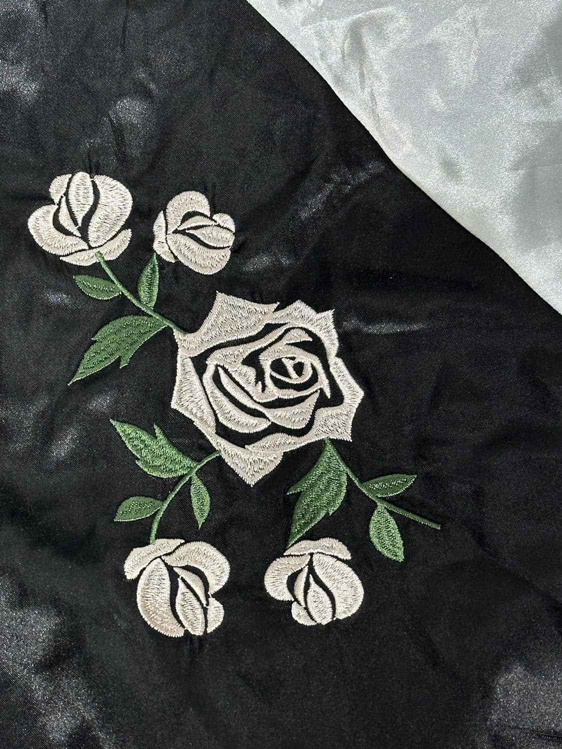 일본 빈티지 블랙 화이트 꽃 자수 자켓  상품이미지7
