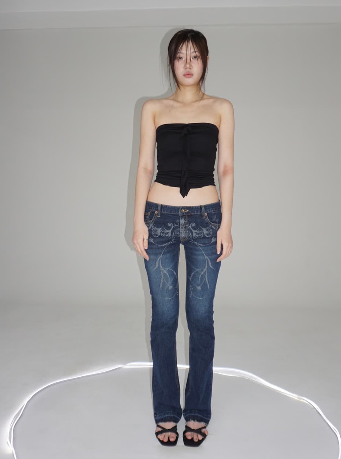 Tattooed hiphugger denim 36, 38 상품이미지2