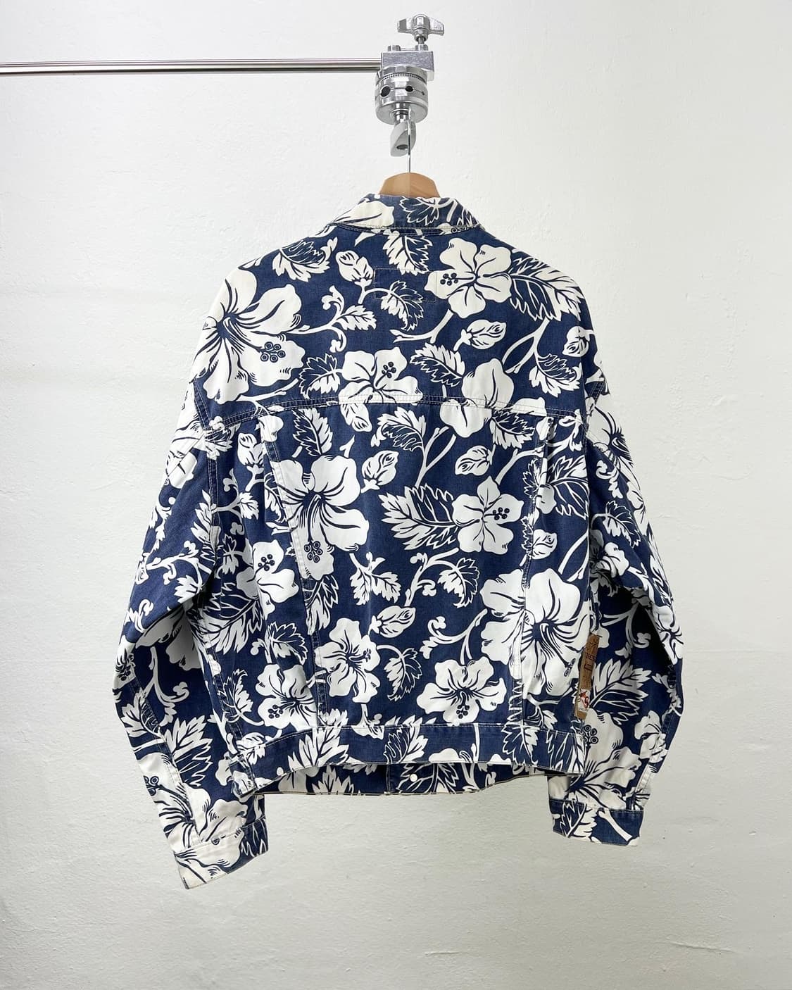 디젤 네이비 트로피칼 패턴 로고 트러커 자켓  상품이미지6