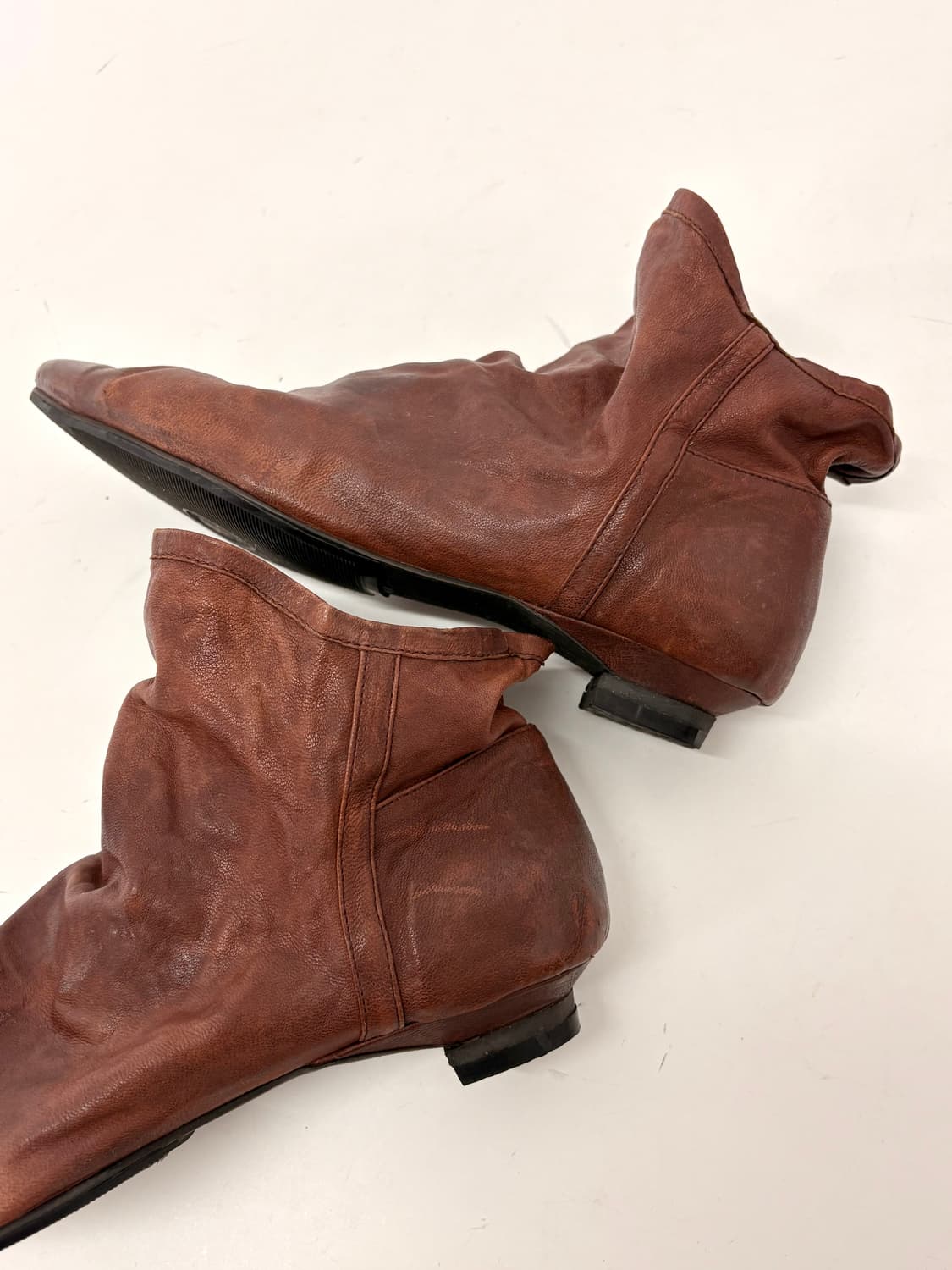 브라운 빈티지 가죽 앵클부츠 made in Italy 240~245 상품이미지4