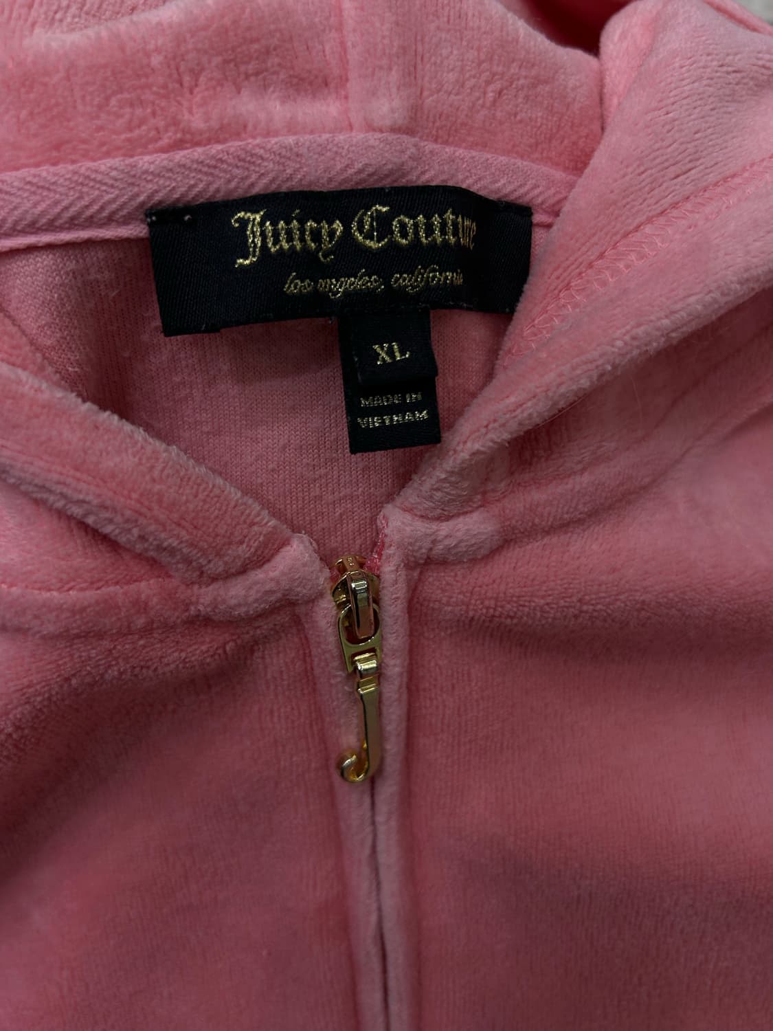 [XL]쥬시꾸뛰르 자수 벨벳 후드집업/핑크 상품이미지5