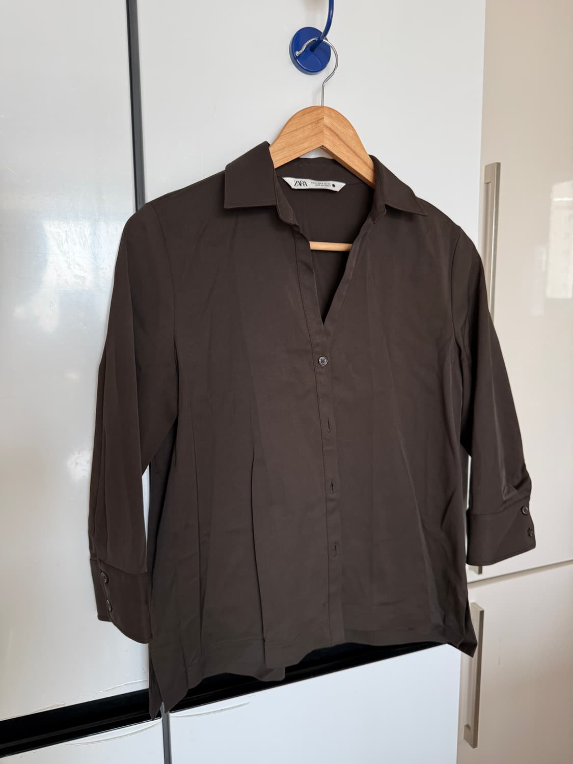 거의 새것 ZARA 자라 브라운 셔츠 M 상품이미지2