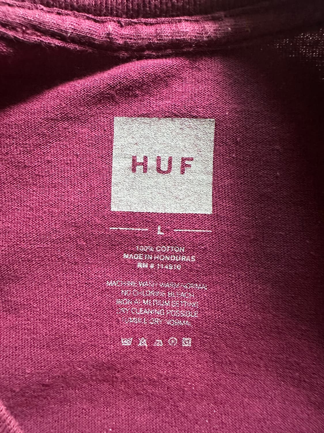 허프 HUF 플라워 반팔 티셔츠 버건디 L 상품이미지7