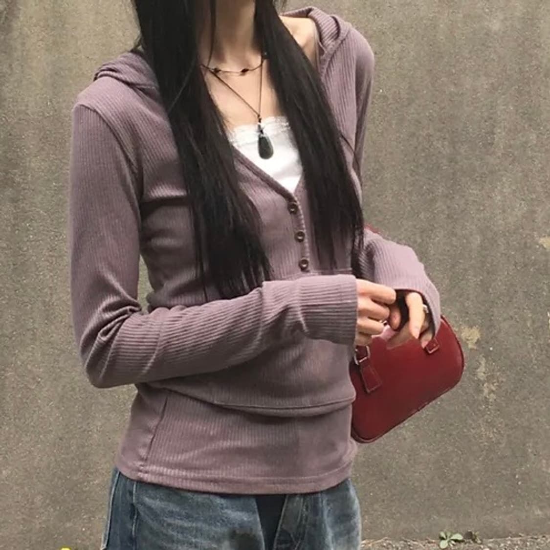 후드 니트 가디건 상품이미지3