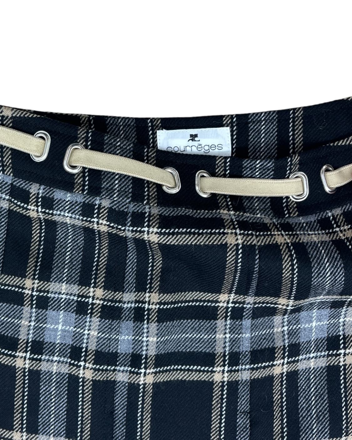 courreges wool check mid skirt 상품이미지2