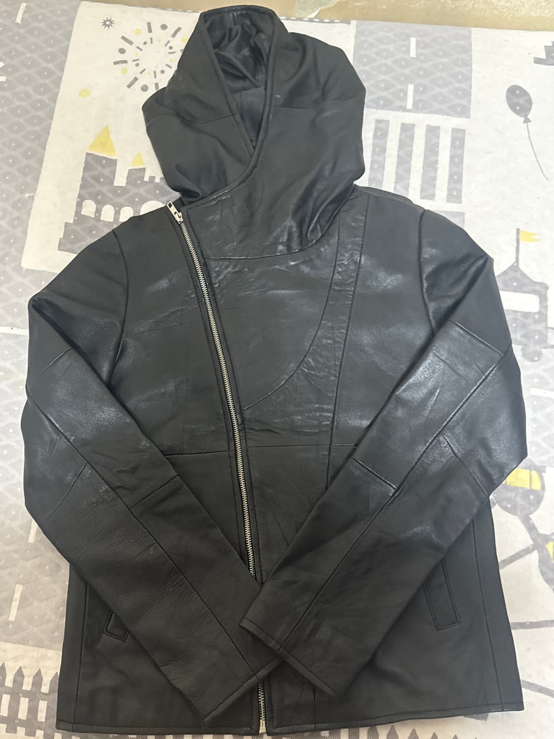 Rubik leather hood rider jacket 상품이미지6