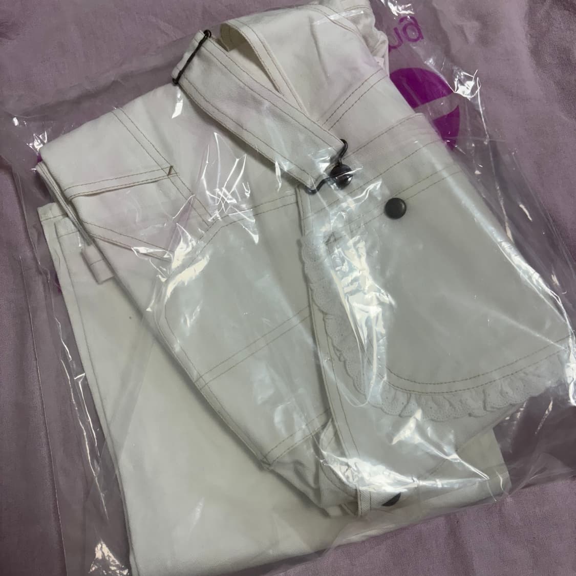 더러브컴즈 tlc 레이스 디테일 오버롤 M 새상품 상품이미지9