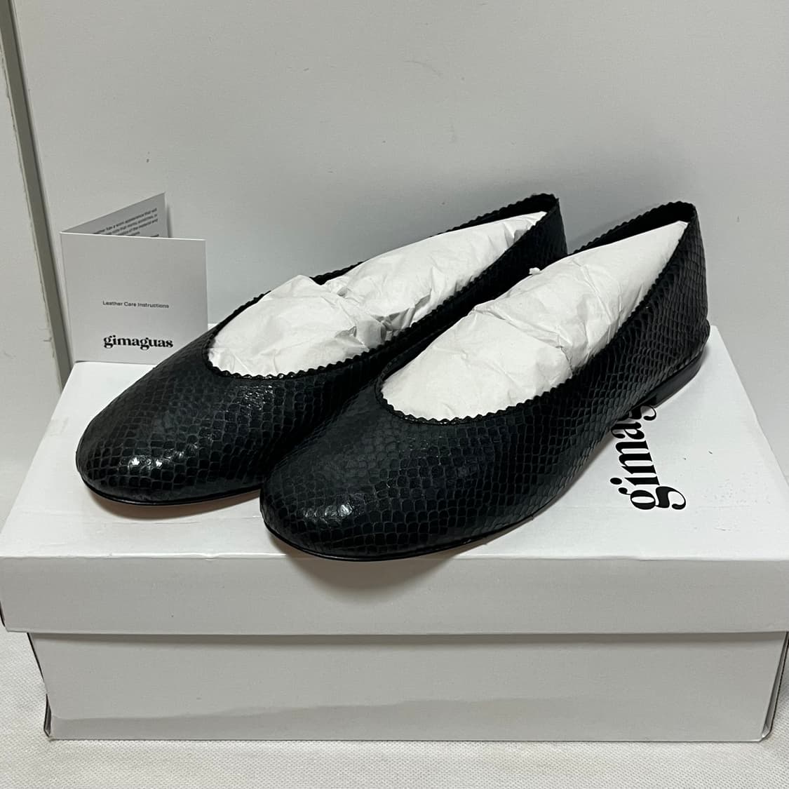 [37]기마구아스 파이톤 발레리나 플랫슈즈/블랙 상품이미지1