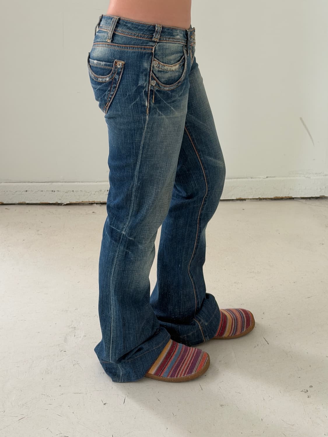 일본빈티지 y2k 로우라이즈 부츠컷 데님 상품이미지3