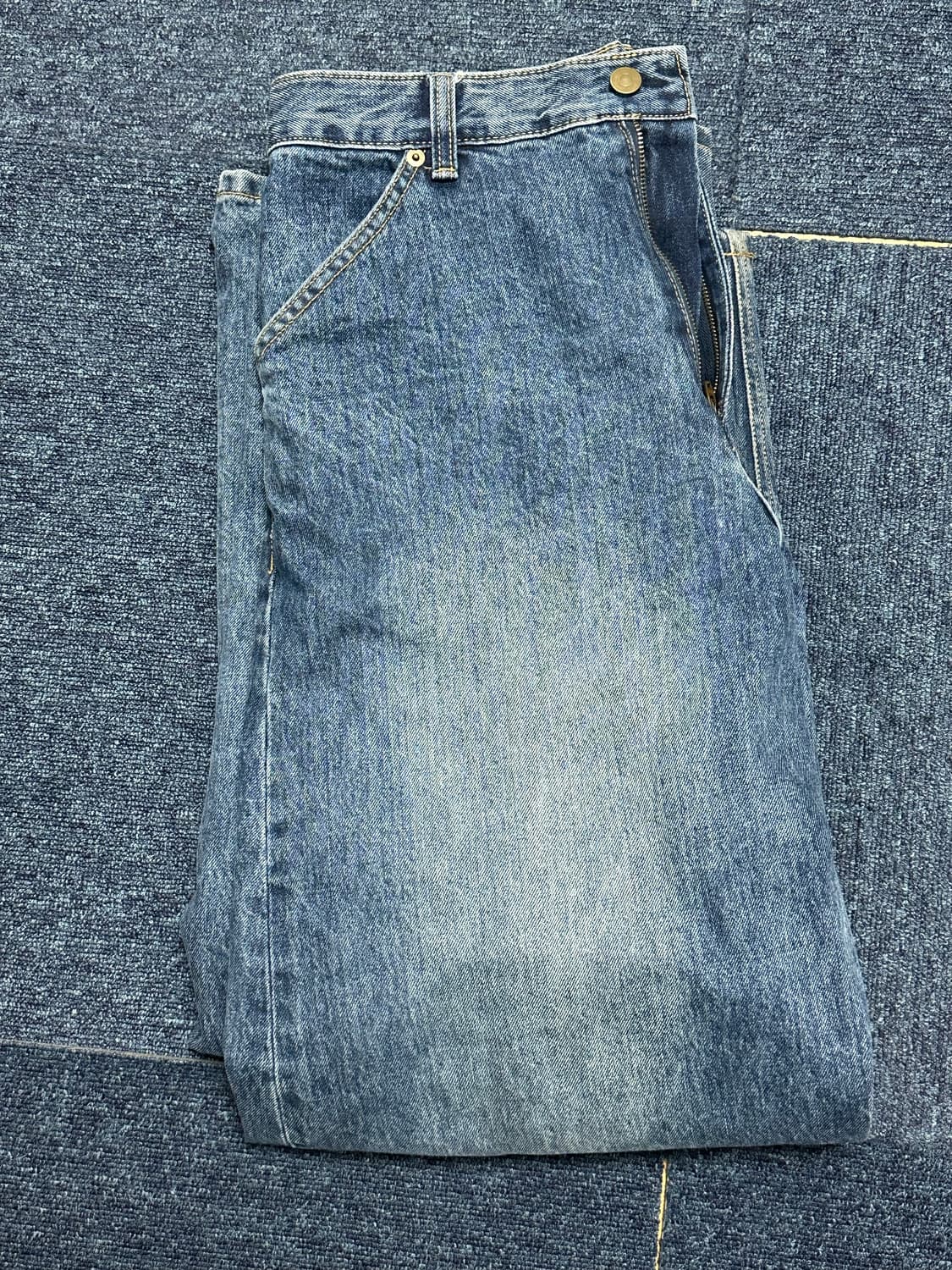 (3) 해칭룸 와이드 커브진 워시드 블루 상품이미지2