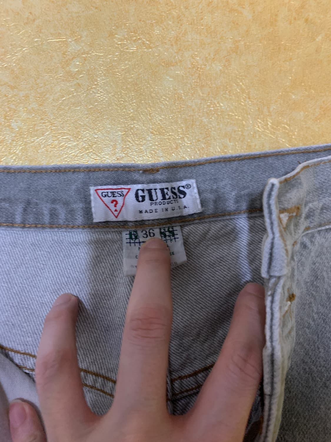 [36] 빈티지 게스 반바지 흑청 상품이미지2