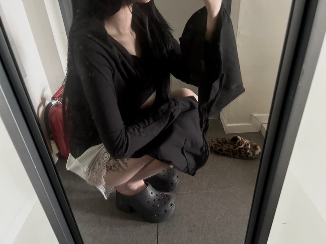 착샷o) Etharsis 고스 후드 드레이프 슬림핏 롱슬리브 펑크 상품이미지5