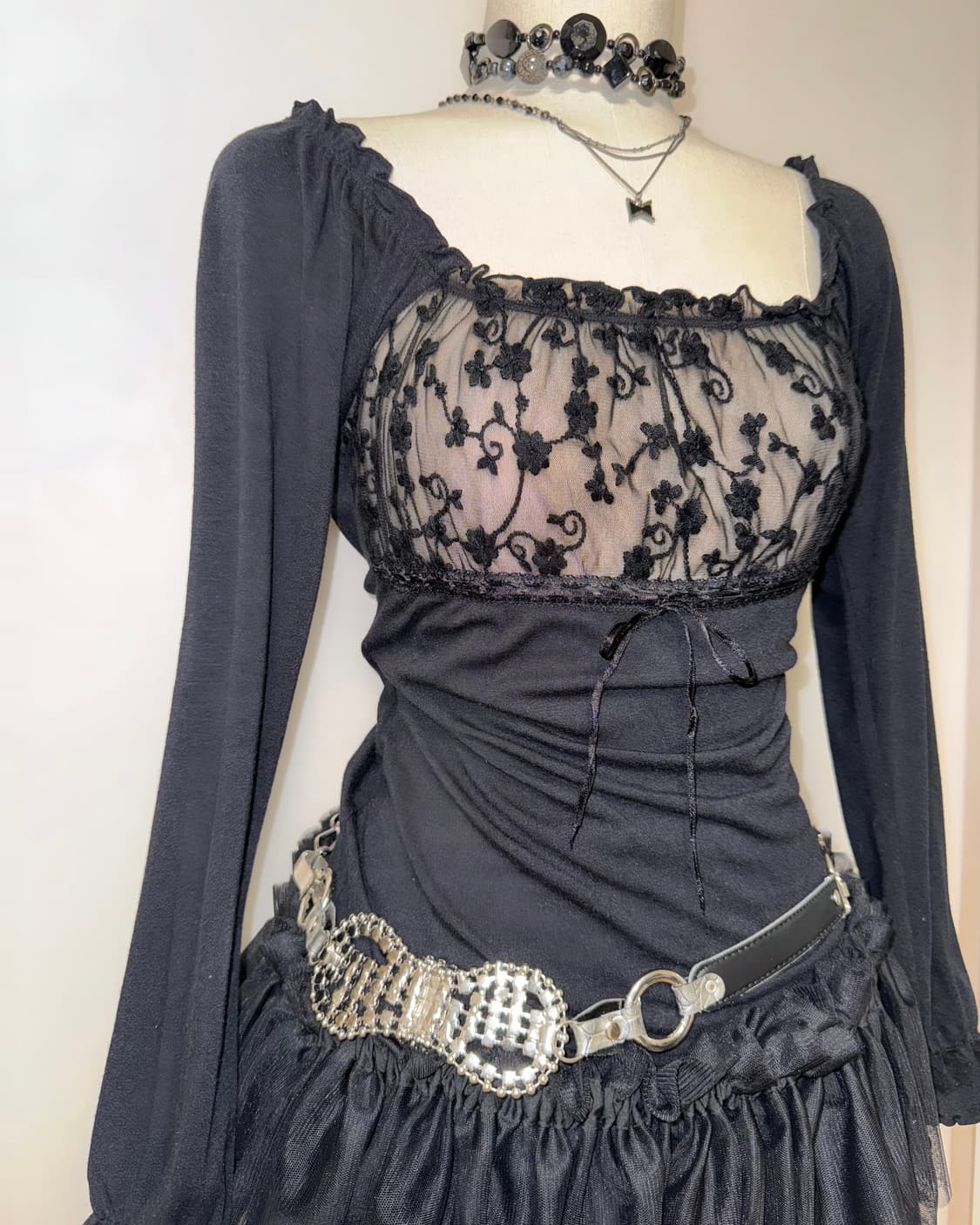 고스 페어리 시스루 데일리 블라우스 상품이미지5