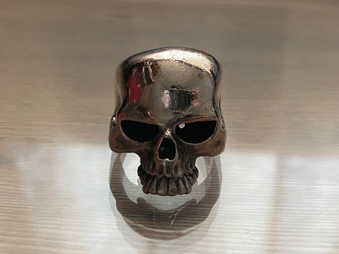 크레이지 피그(Crazy Pig) 이블 스컬 링, 키스 링 실버 은 반지 상품이미지1