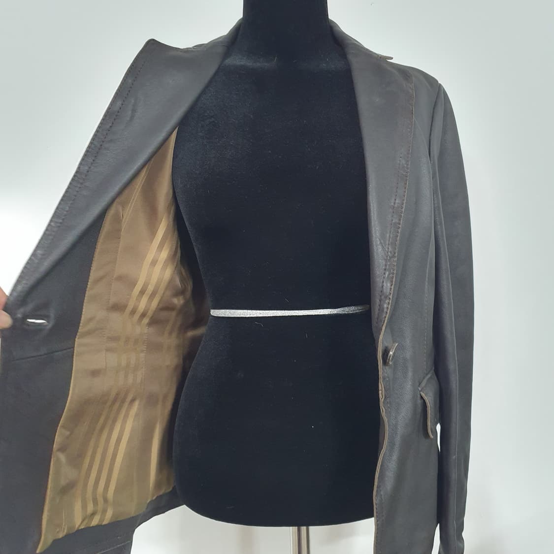 빈티지 뮤트톤 매트브라운 램스킨 양가죽 자켓 블레이저 그런지 y2k 갸루 상품이미지5