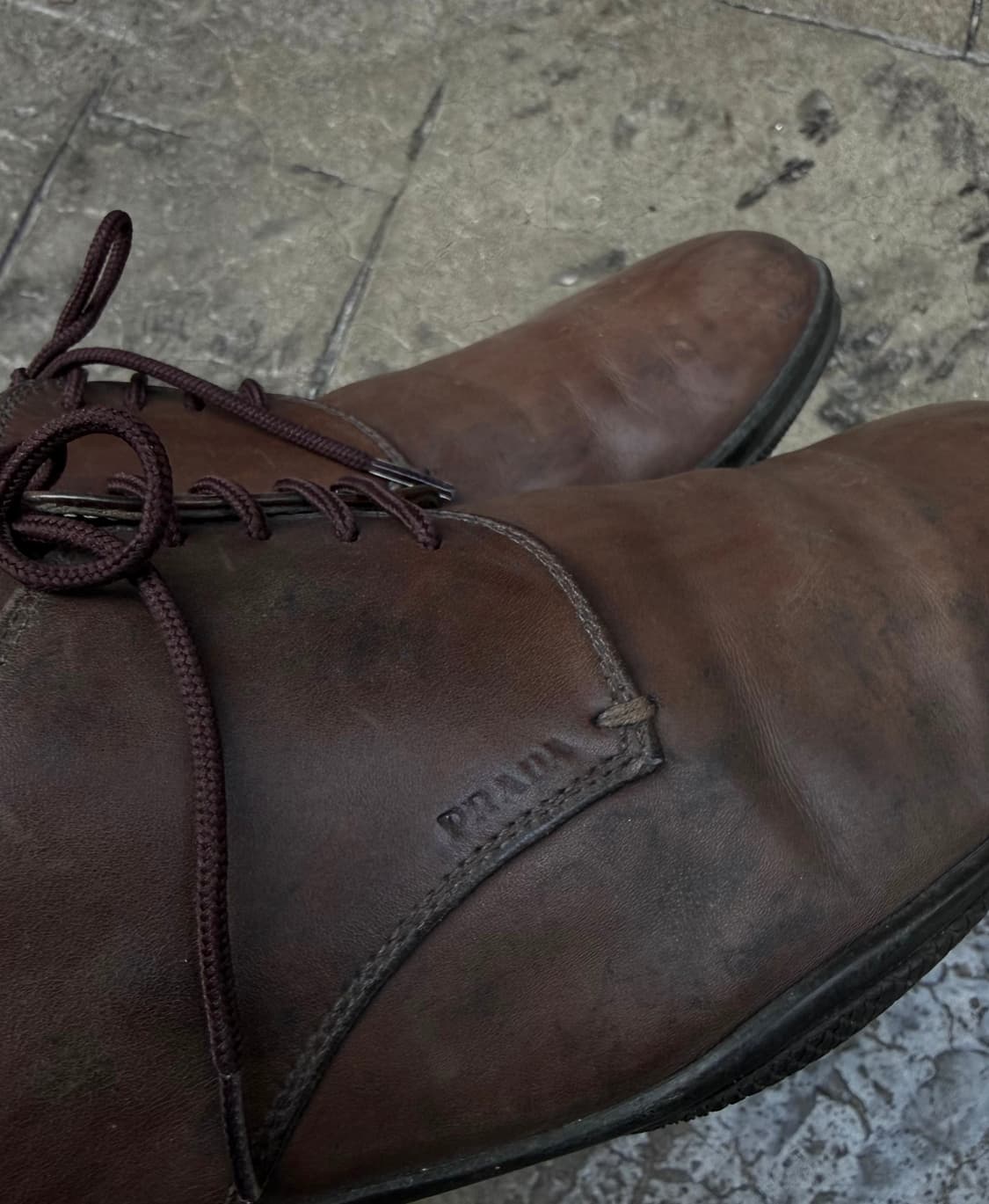 프라다 스포츠 빈티지 레더 더비 슈즈 상품이미지5