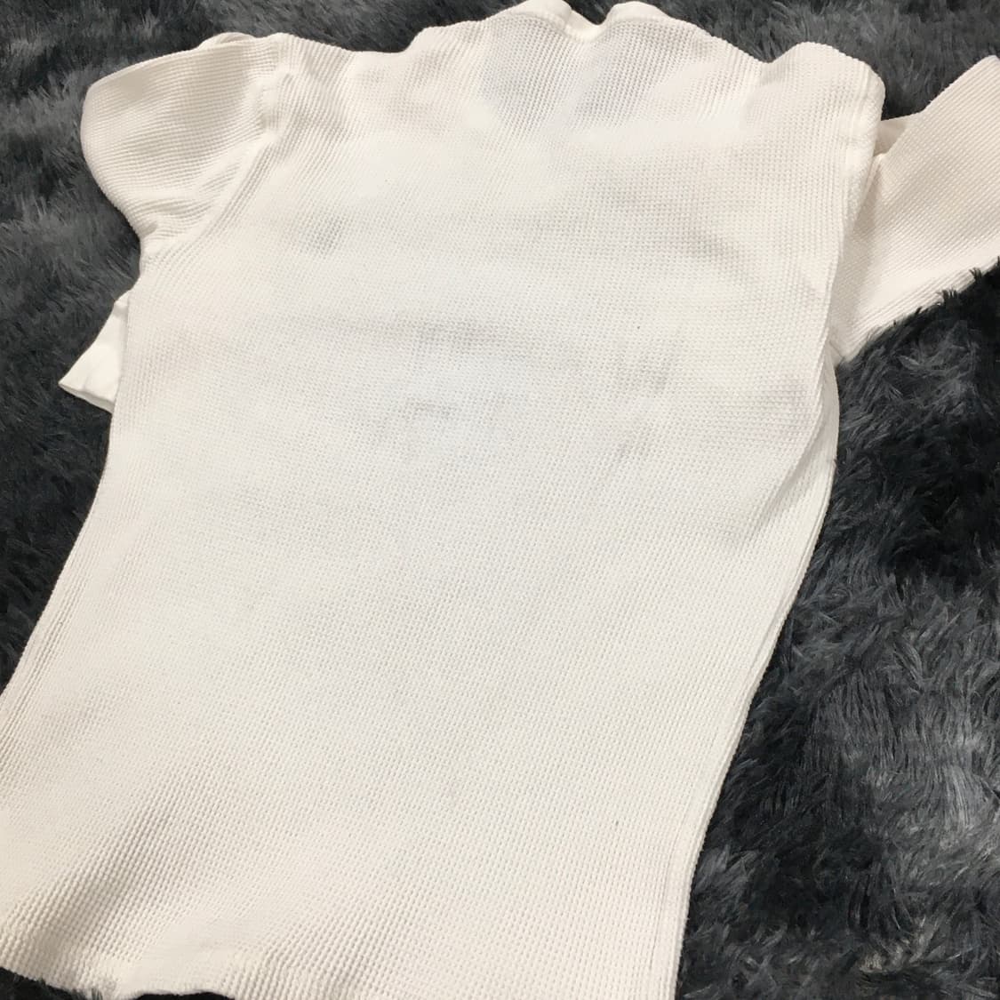 투티/0273 폴로 와플 니트 라운드 넥 슬림핏 화이트 크림 상품이미지10