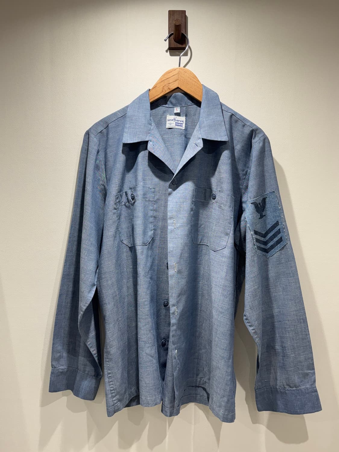 70s 오리지널 Seafarer 미해군 샴브레이 셔츠 상품이미지1