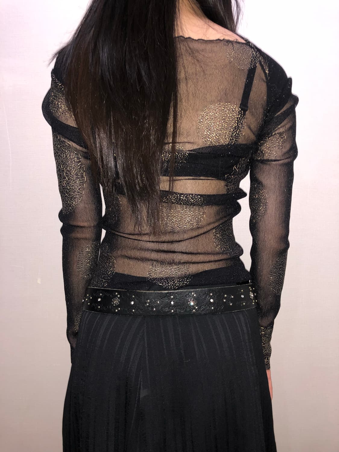 빈티지 블랙 오리엔탈 시스루 탑 상품이미지6