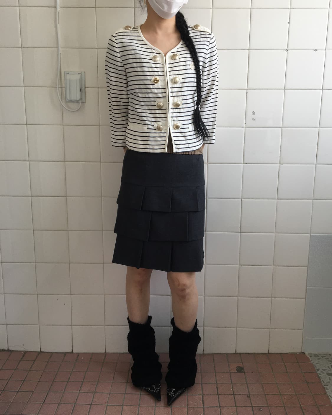 Stripe pattern double button jacket 상품이미지7