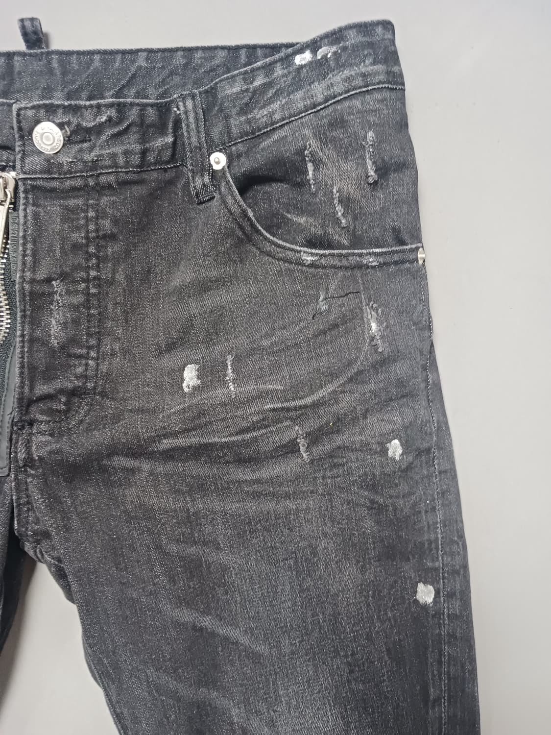 새상품 [50] 디스퀘어드2 앞지퍼 슬림 블랙진 청바지 34 35 상품이미지4