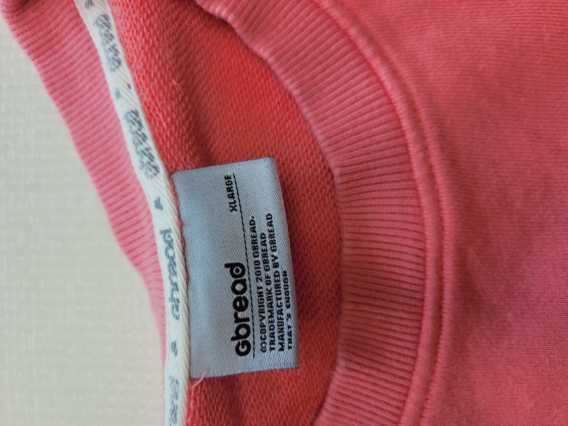 지브레드 Gbread 남자 맨투맨 XL 핑크 상품이미지6