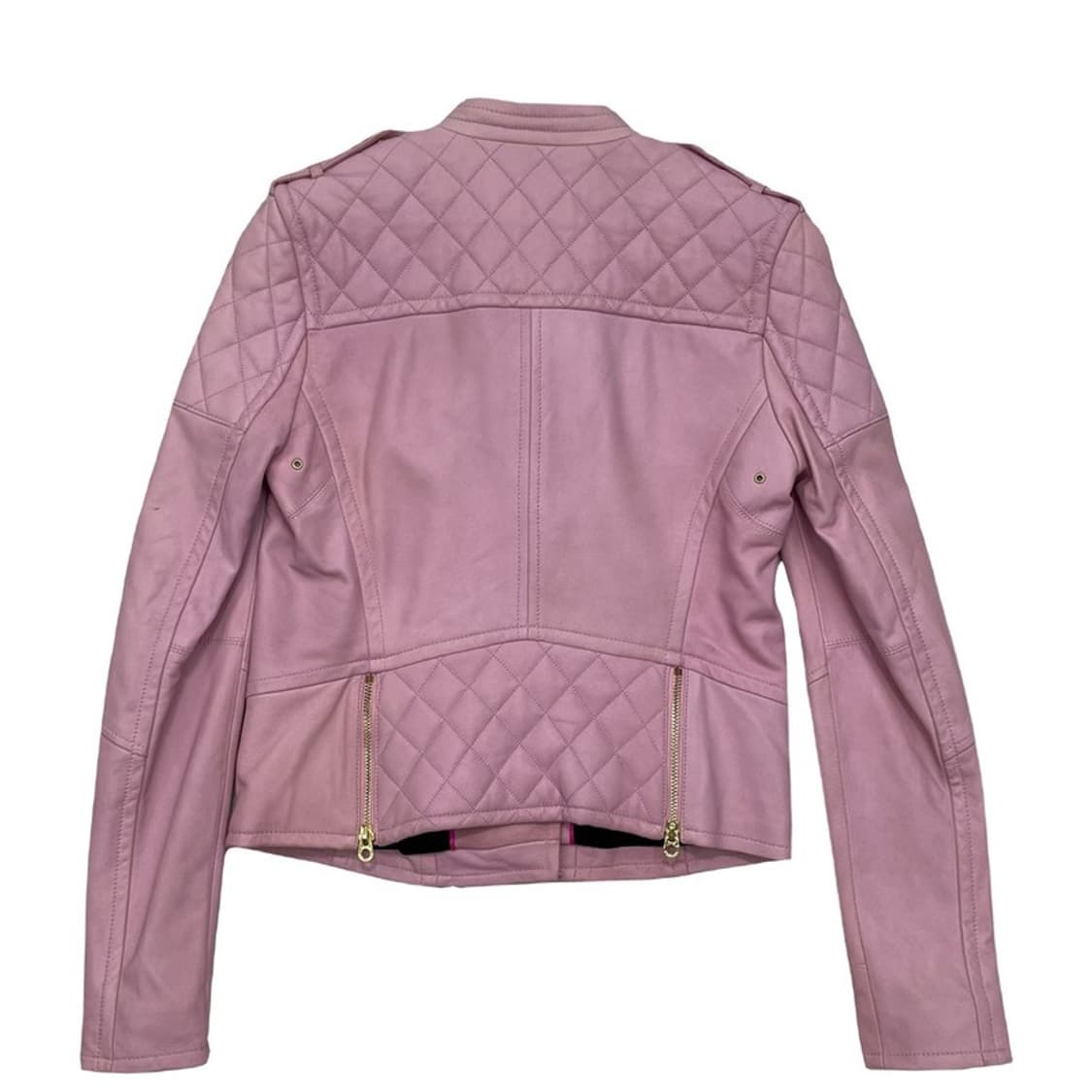 JUICY COUTURE 양가죽 라이더 자켓 핑크 XS 상품이미지10