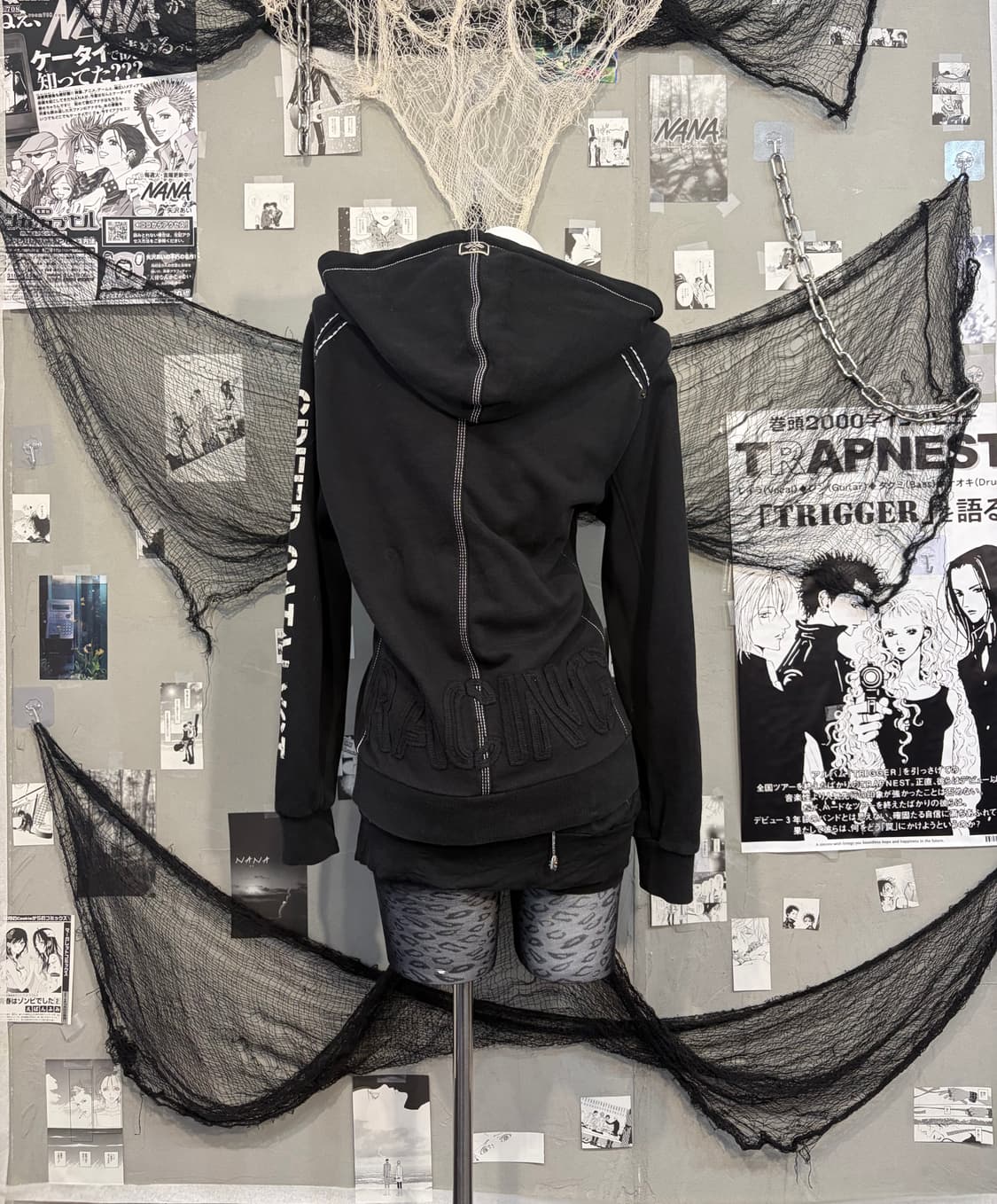 EXR Y2K patch stitch hoodie zip up 상품이미지5