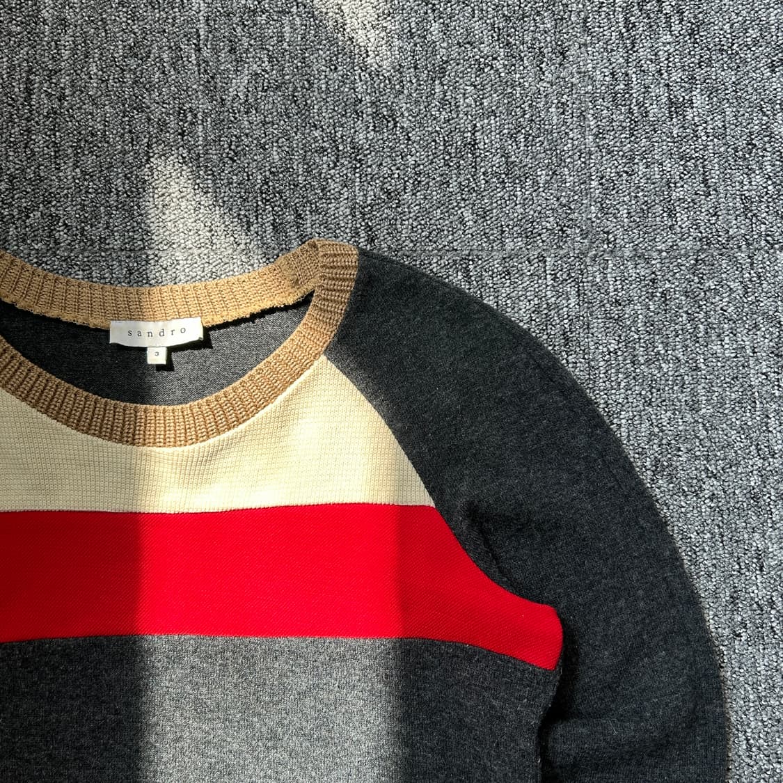 산드로 컬러블록 래글런 니트 스웨터 상품이미지2