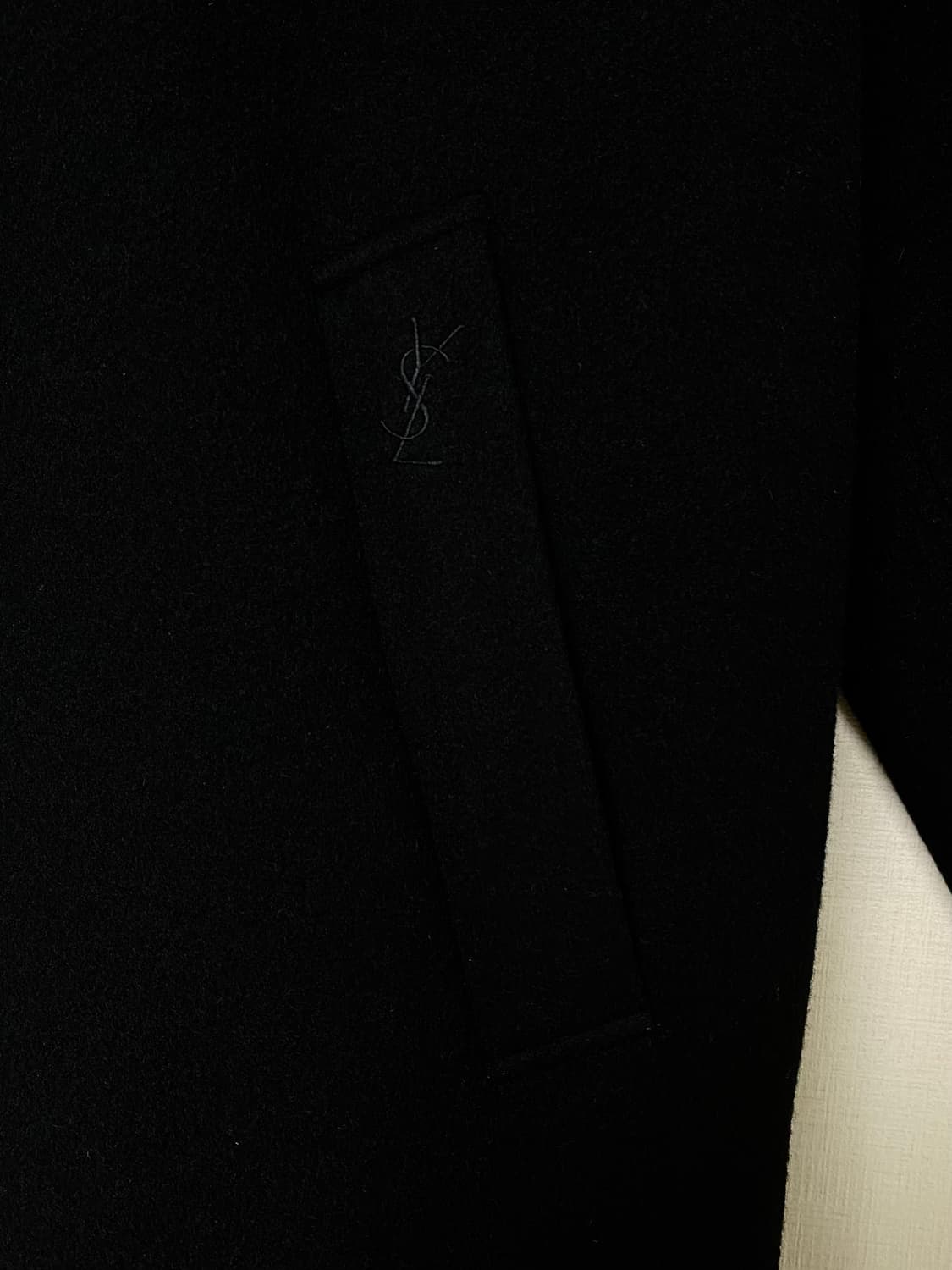 YVES SAINT LAURENT YSL 로고 울캐시미어 발마칸 코트 상품이미지3