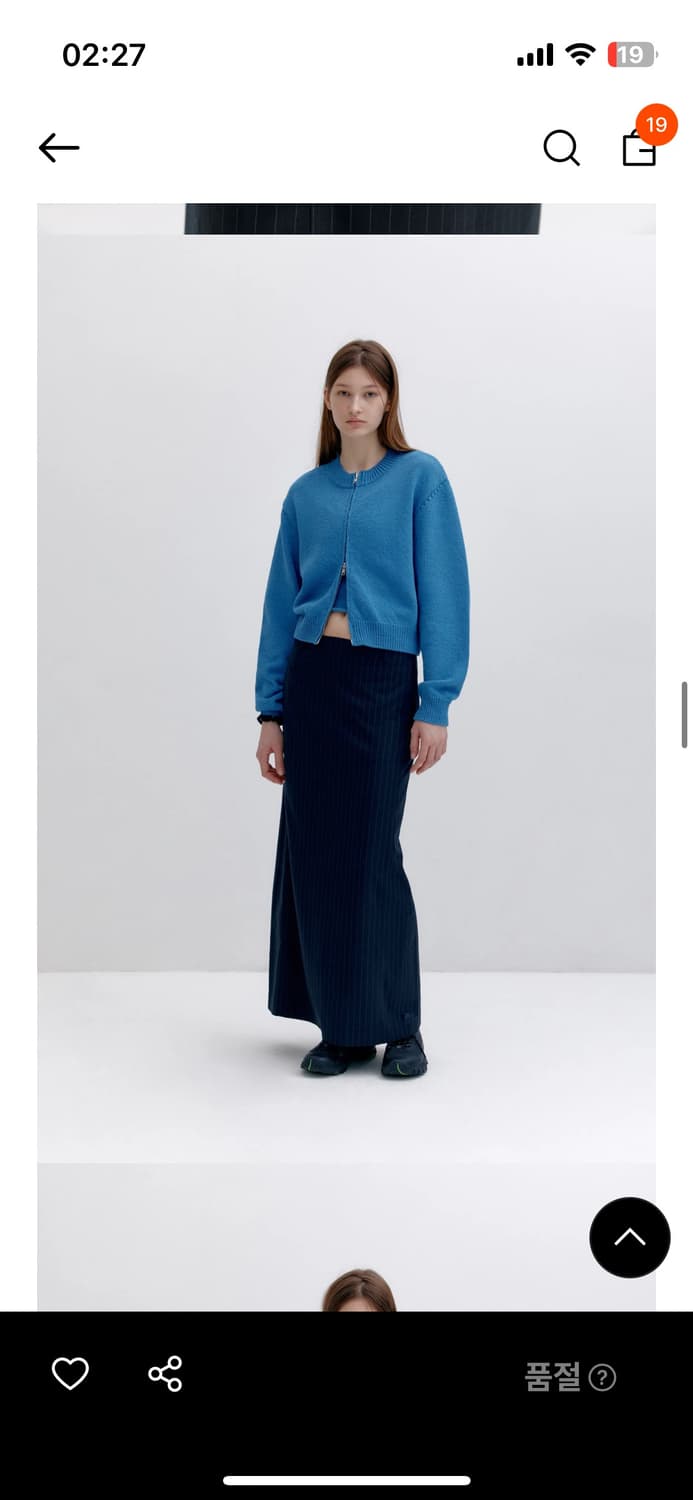 로우클래식 RELAXED SLIT LONG SKIRT_NAVY 상품이미지6