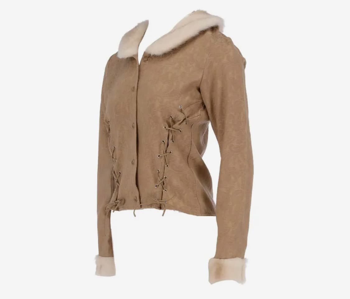 2000아카이브스 archives 커튼 퍼 가디건 베이지 상품이미지2